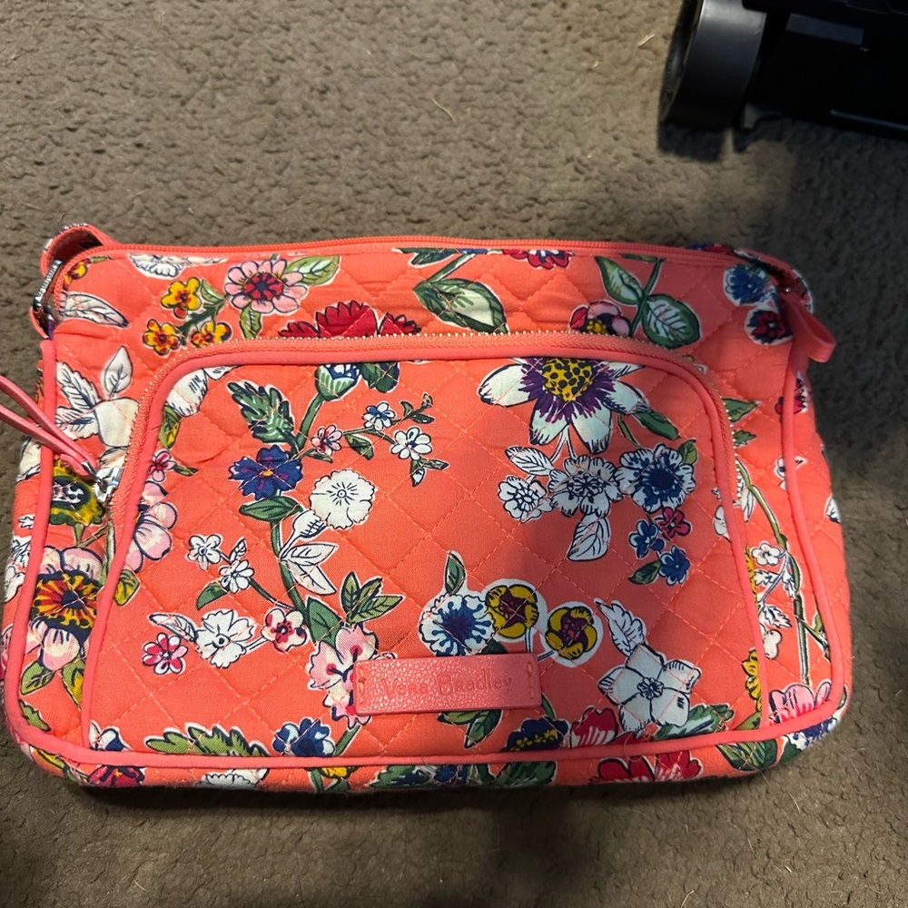 Vera Bradley coral cross body Bag with Floral Design